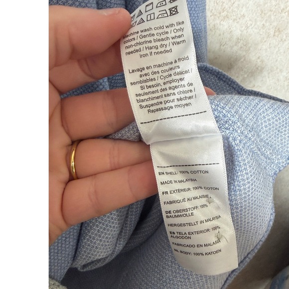 UNTUCKit Priam Men's XXXLarge Blue Textured Cotton Button Down Casual Shirt - Picture 7 of 8